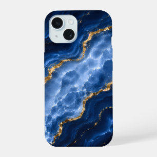 Luxueus saffier marmer agaat iPhone 15 case