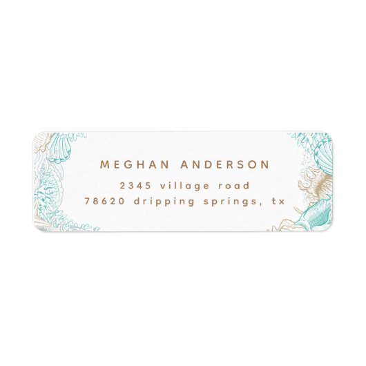 luxueus terugzendadres kustgebied etiket (Voorkant)