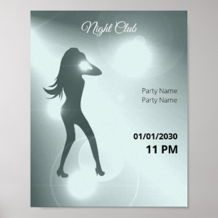 Luxueus waterbriljant danserend meisje Silhouette Poster