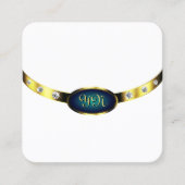 Luxueus White Blue Blauwgroen gradiëntmonogram Vierkante Visitekaartje (Voorkant)