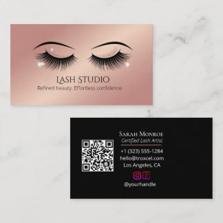 Luxueus wimperontwerp met QR-code Visitekaartje