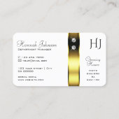Luxueus Wit Goud Decoratieve Diamanten Monogram Visitekaartje (Achterkant)
