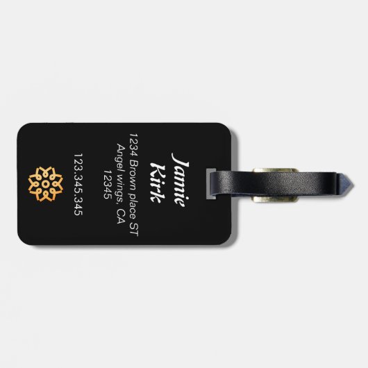 luxueus zilver klassiek monogram personaliseer bagagelabel (Achterkant horizontaal)