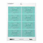 Luxueus zilverfolie Elegant Swirls Mint Product Etiket (Full Sheet)