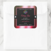 Luxueus zwart glanzend rood groen Logo productlabe Vierkante Sticker (Tas)