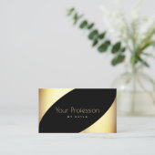 Luxueus zwart-goud effect met openingstijden visitekaartje (Staand voorkant)