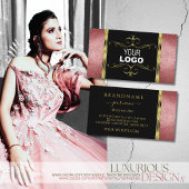 Luxueus zwart goud met rood glitter en Logo Visitekaartje