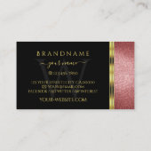 Luxueus zwart goud met rood glitter en monogram visitekaartje (Achterkant)