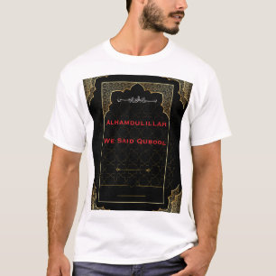 Luxueus zwart & goud Moslim trouw T-shirt
