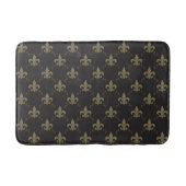 Luxueus zwart goudvleur De Lis Pattern Badmat (Voorkant)