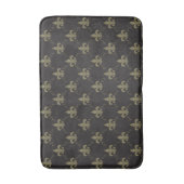 Luxueus zwart goudvleur De Lis Pattern Badmat (Voorkant Verticaal)