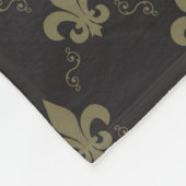 Luxueus zwart goudvleur De Lis Pattern Fleece Deken (Hoek)