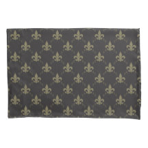 Luxueus zwart goudvleur De Lis Pattern