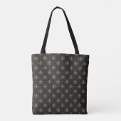 Luxueus zwart goudvleur De Lis Pattern Tote Bag (Achterkant)