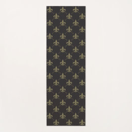 Luxueus zwart goudvleur De Lis Pattern Yogamat