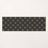 Luxueus zwart goudvleur De Lis Pattern Yogamat (Voorkant (horizontaal))