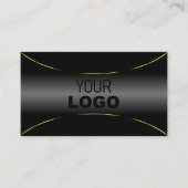 Luxueus zwart met Gold Border en Logo Luxe Visitekaartje (Voorkant)