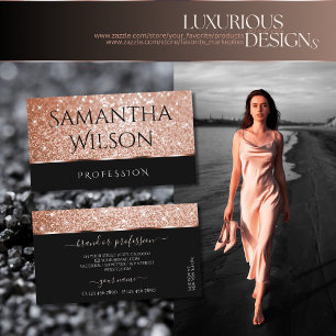 Luxueus zwart Roos Gold Glitter Luminous Stars Visitekaartje