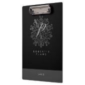 luxueus zwart-wit  zwart-wit, monogrammen klembord (Links)