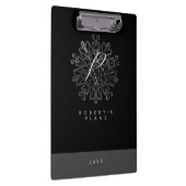 luxueus zwart-wit  zwart-wit, monogrammen klembord (Rechts)