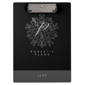 luxueus zwart-wit zwart-wit, monogrammen klembord (Voorkant)
