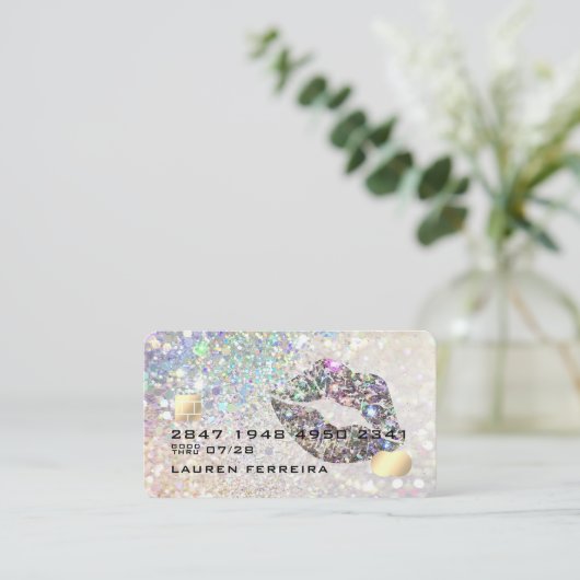 Luxueuze advertentiekaart voor diamant Glitter Visitekaartje (Staand voorkant)