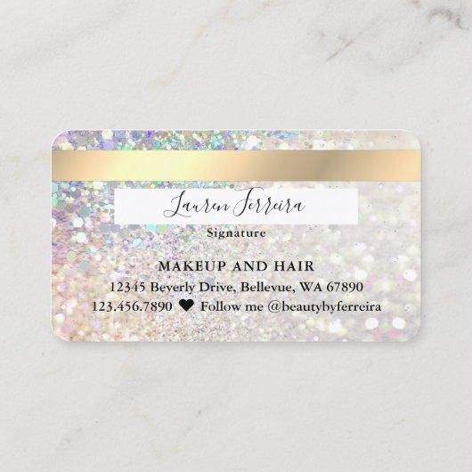 Luxueuze advertentiekaart voor diamant Glitter Visitekaartje (Achterkant)