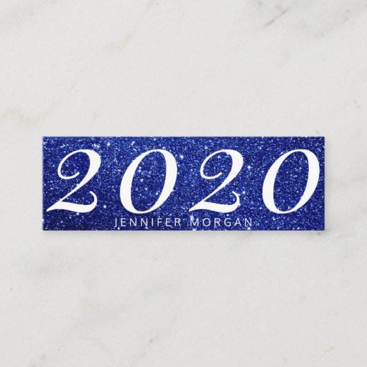 Luxueuze afstuderen blauwe glitter Name Kaart Mini Visitekaartje (Voorkant)
