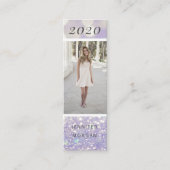 Luxueuze afstuderen glitter foto naam Kaart Mini Visitekaartje (Voorkant)