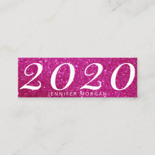 Luxueuze afstuderen hot-roze glitter Name Kaart Mini Visitekaartje