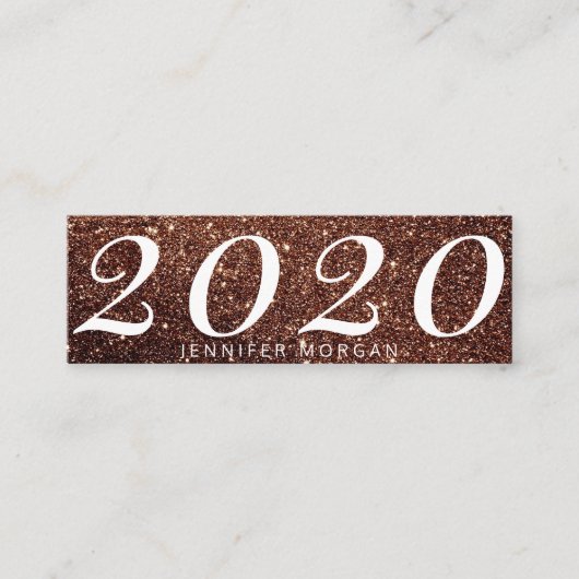 Luxueuze afstuderen koperen glitter Name Kaart Mini Visitekaartje (Voorkant)