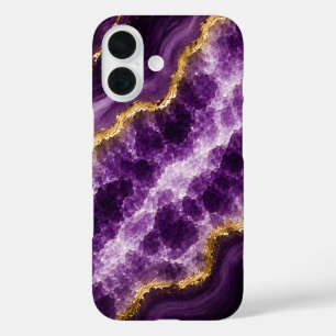 Luxueuze Amethist Marmer Geode iPhone 16 Hoesje
