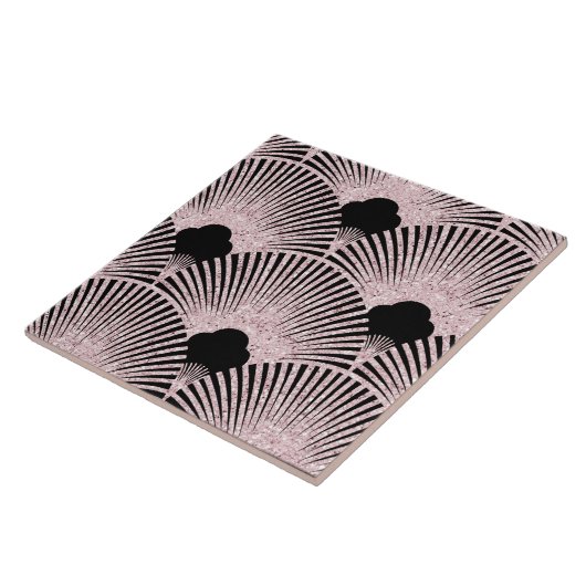 Luxueuze Art Deco Fan Tegeltje (Zijkant)