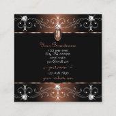 Luxueuze Black Brown  Ornamenten Monogram Vierkante Visitekaartje (Achterkant)