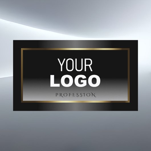 Luxueuze Black en White Ombre Gold Lijst Logo Visitekaartje