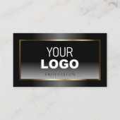 Luxueuze Black en White Ombre Gold Lijst Logo Visitekaartje (Voorkant)