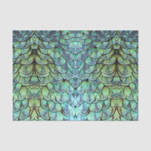 Luxueuze Blauwgroen peacock-backveren Tissuepapier