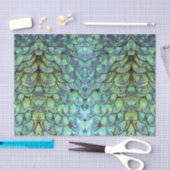 Luxueuze Blauwgroen peacock-backveren Tissuepapier (Craft)
