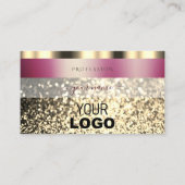 Luxueuze Bourgogne Glitter Voeg Logo toe Visitekaartje (Voorkant)
