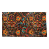 Luxueuze cyaan "tijdloze voorouderlijke afdruk" Ki Kussensloop (Achterkant)