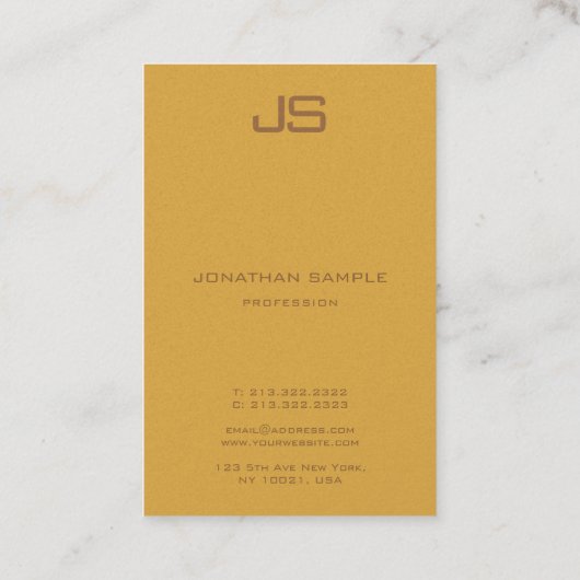 Luxueuze E-legant monogram Premium Parelfinger Visitekaartje (Achterkant)