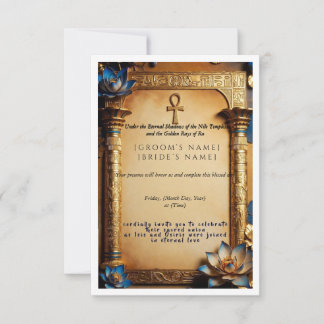 Luxueuze Egyptische Farao Huwelijksuitnodiging | G Save The Date
