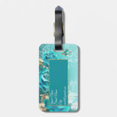 Luxueuze elastische gouden Blauwgroen elastische z Bagagelabel (Achterkant verticaal)