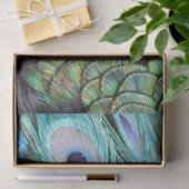 Luxueuze Elegant Boho Blauwgroen Peacock Feathers Tissuepapier (Geschenk)