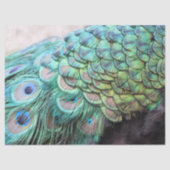Luxueuze Elegant Boho Blauwgroen Peacock Feathers Tissuepapier (Voorkant)