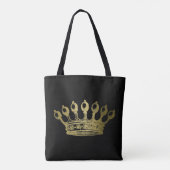 Luxueuze Esoteric Gold Crown Black Tote Bag (Achterkant)