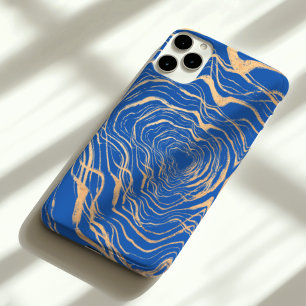 Luxueuze faux vet geel gouden ring in koninklijk b iPhone 16 pro max hoesje