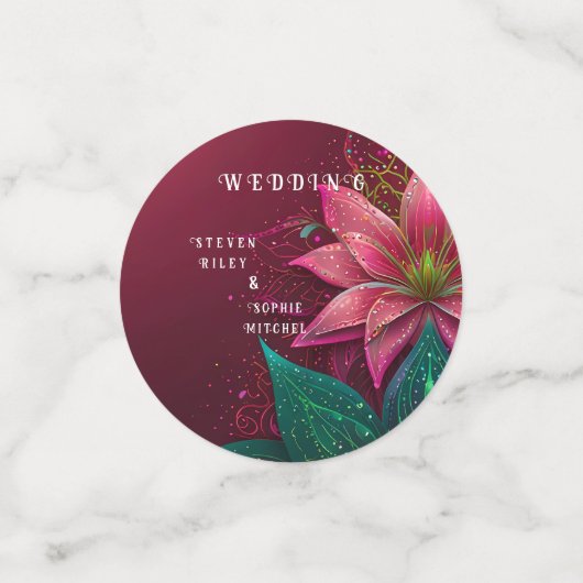 Luxueuze Floral Wedding Invitation Suite Confetti (Kleine voorkant)
