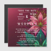 Luxueuze Floral Wedding Invitation Suite Magnetische Uitnodiging (Voorkant / Achterkant)