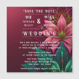 Luxueuze Floral Wedding Invitation Suite Magnetische Uitnodiging